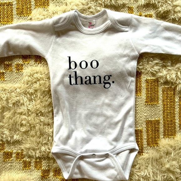 Little Fruit Tree Other - Halloween “Boo Thang” Long Sleeved graphic t-shirt (baby onesie)